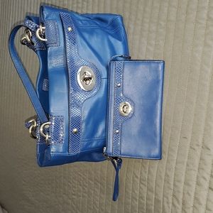 Matching Blue Coach handbag & wallet